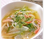 大根と水菜の中華スープ